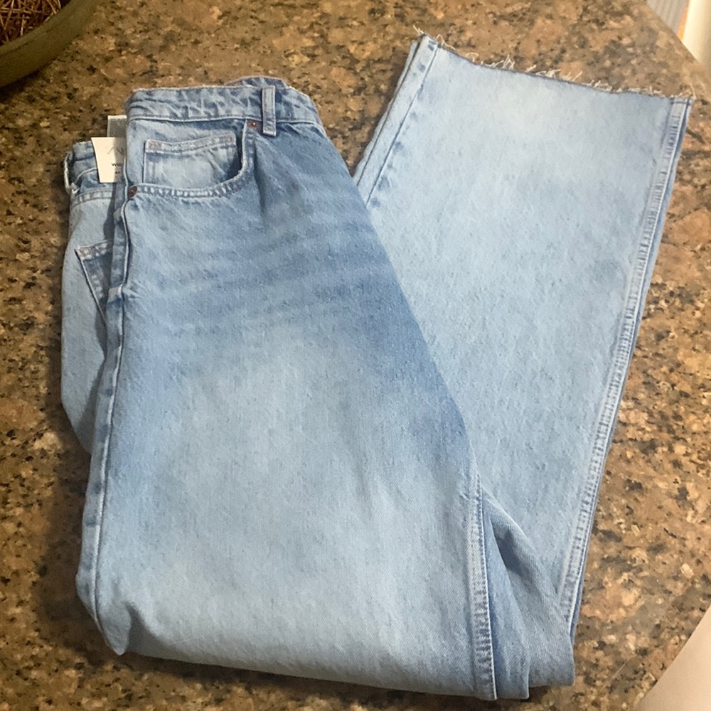 Zara Light Blue Flare & Wide Leg Jeans - Picture 2 of 7